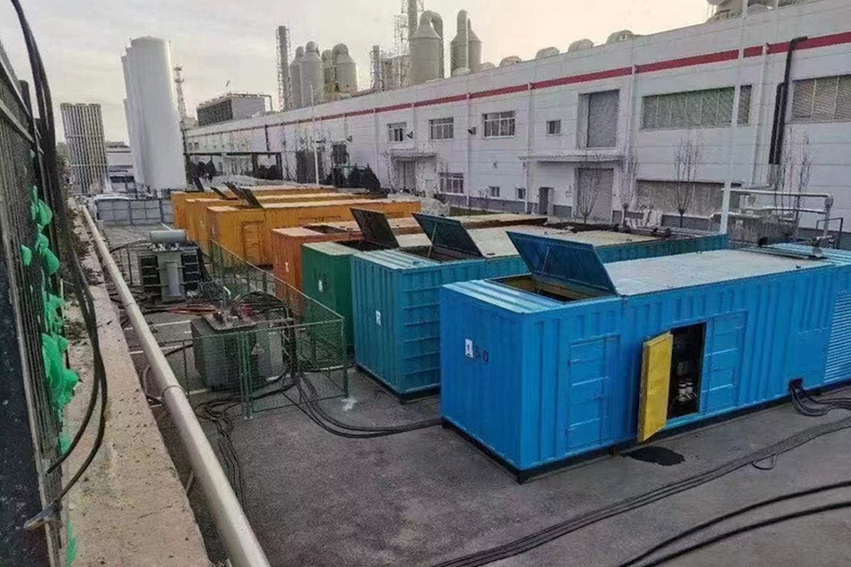宜秀发电机租赁施工现场
